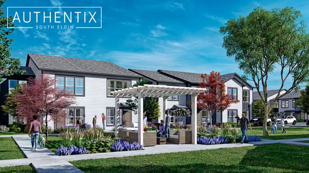 Authentix South Elgin exterior rendering with logo