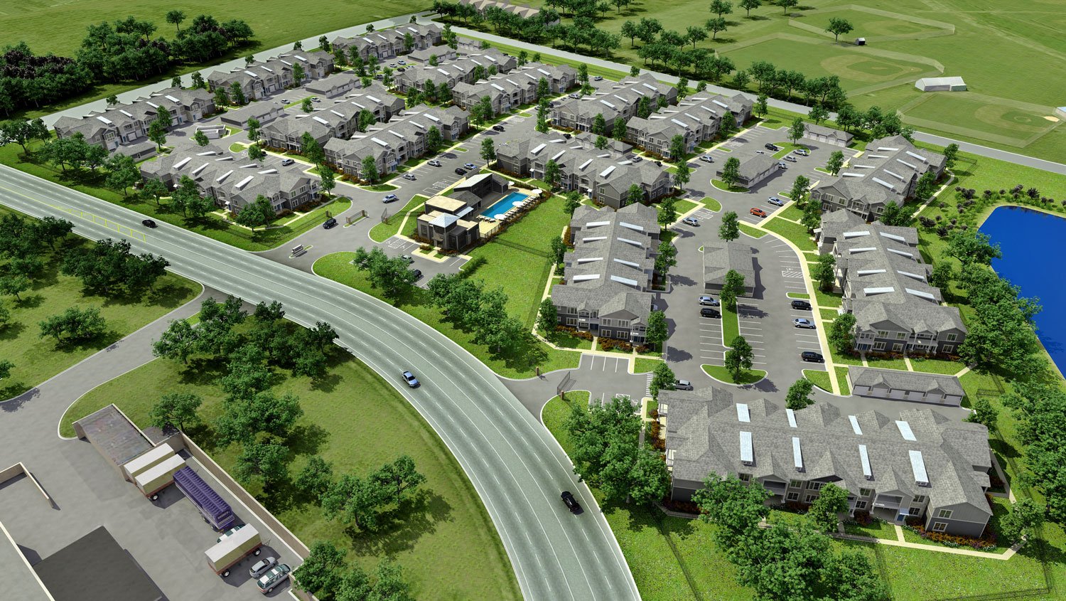 Lakeline Aerial Rendering