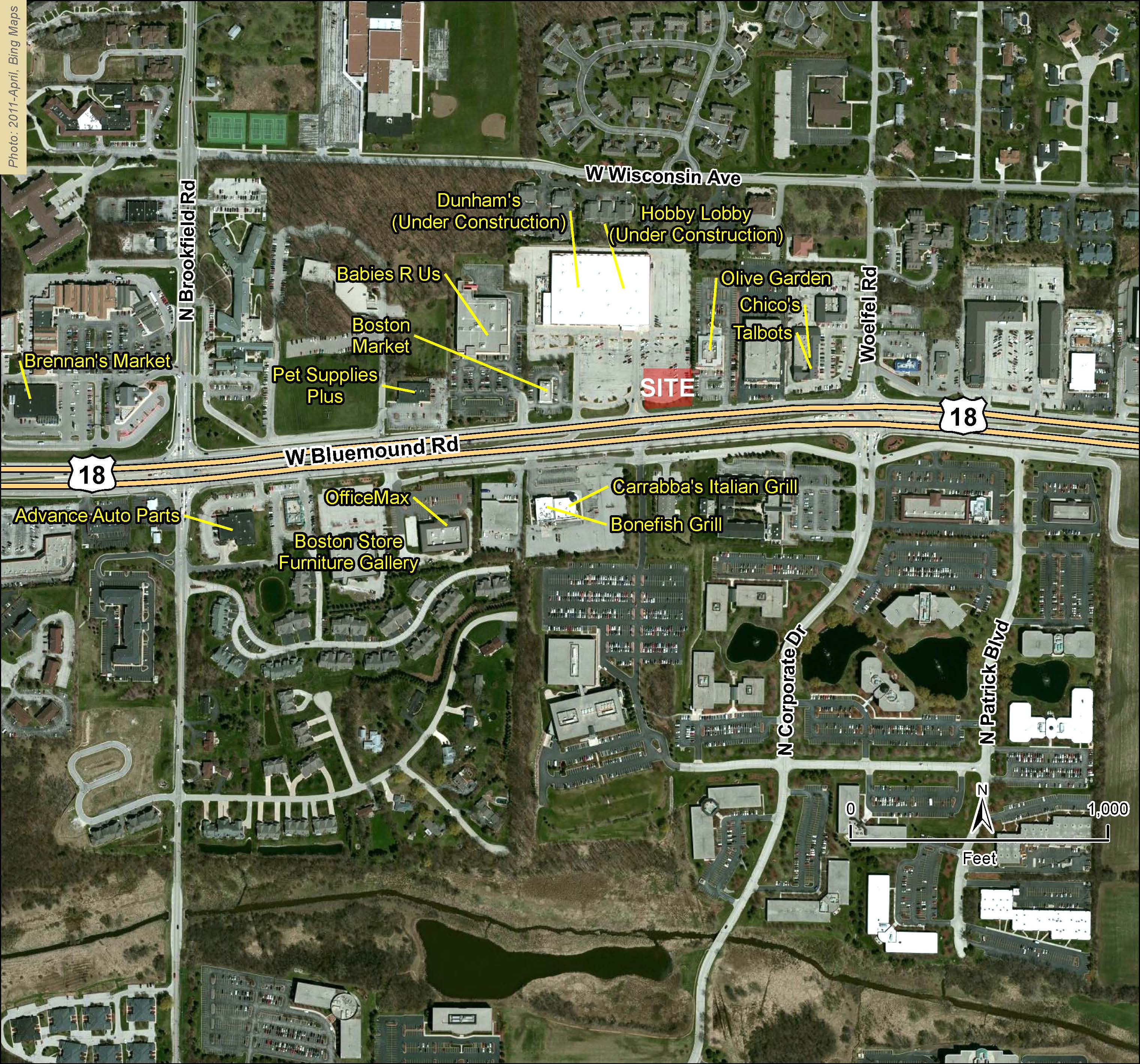 Brookfield, WI Retail Map